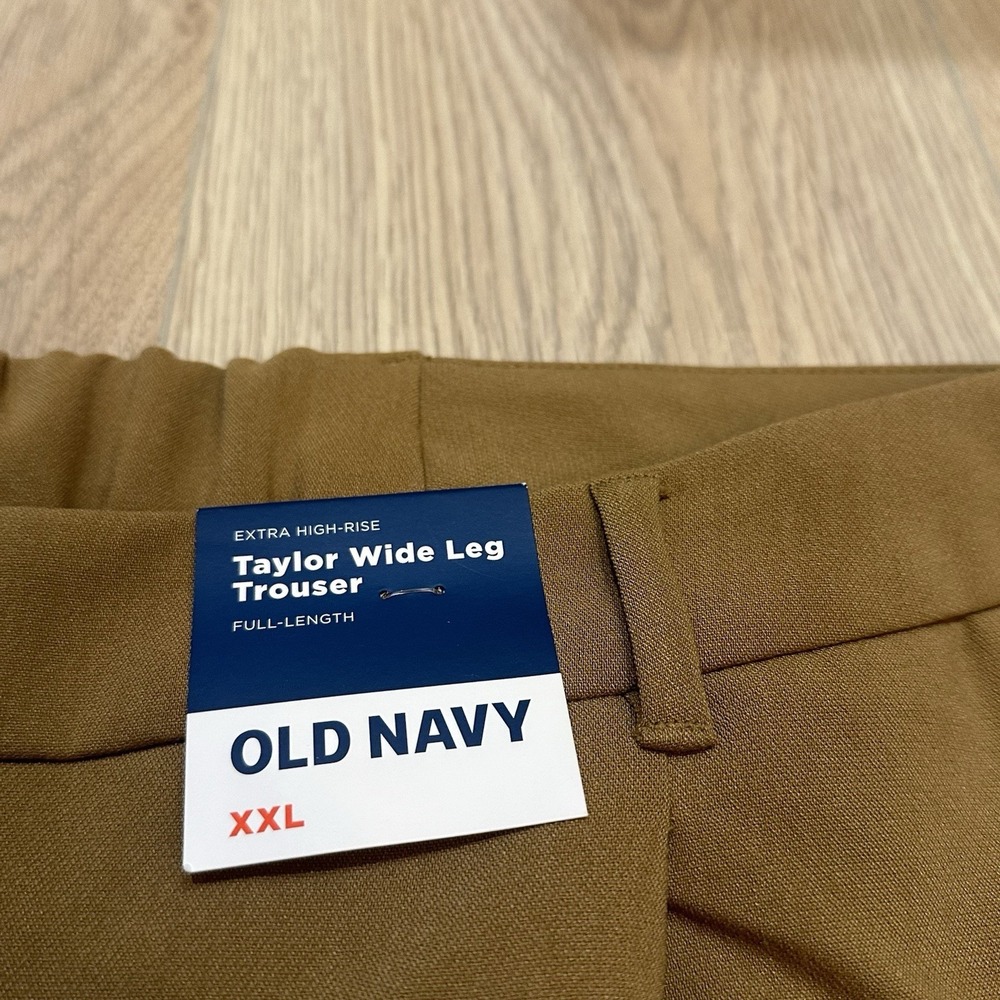 NWT Old Navy Taylor Trouser Wide Leg Pants Women XXL Brown Extra High Rise - Picture 4 of 10